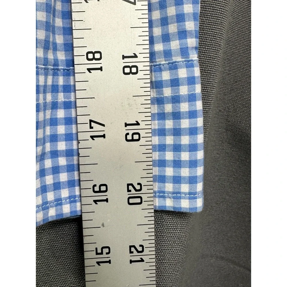 Ralph Lauren Boys Blue Gingham‎ Natural Stretch Button Down Shirt Size M 10-12